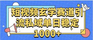 玄学赛道引流私域变现单日稳定1000+教程-木白网创