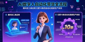 AI数字人自动化带货全流程：黑科技工具应用 日更10条的自动化视频生产体系-木白网创