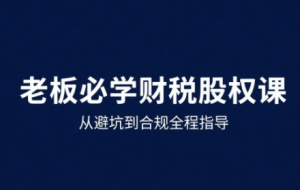 唐老师·25年企业财税与股权实战课-木白网创
