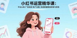 小红书运营精华课：平台认知/广告投放/账户设置,快速掌握精准获客与变现-木白网创