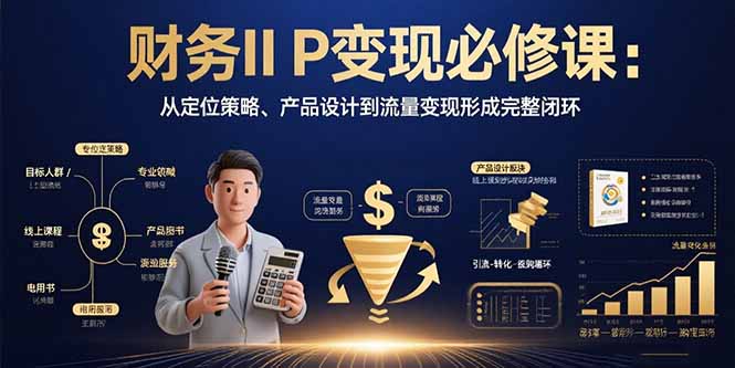财务IP变现必修课：从定位策略、产品设计到流量变现形成完整闭环-木白网创