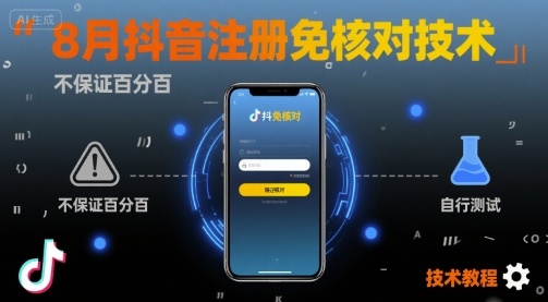 8月抖音注册免核对技术，不保证百分百，自测-木白网创