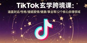 TikTok玄学跨境课：涵盖财运/性格/婚姻爱情/健康/事业等12个核心命理领域-木白网创