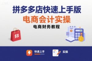 拼多多店快速上手版电商会计实操-电商财务教程-木白网创