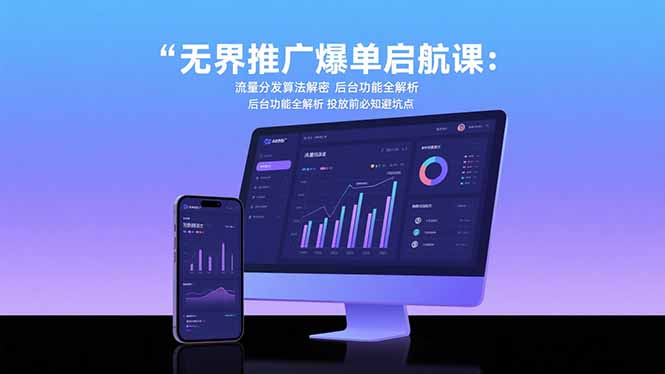 无界推广爆单启航课：流量分发算法解密 后台功能全解析 投放前必知避坑点-木白网创