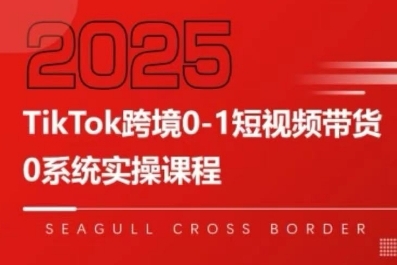 TikTok跨境0-1短视频带货，系统拆解TikTok跨境带货全链路，实现跨境可持续盈利-木白网创