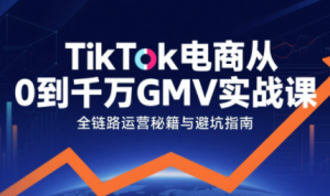 三千老师·TikTok电商从0到千万GMV实战课-木白网创