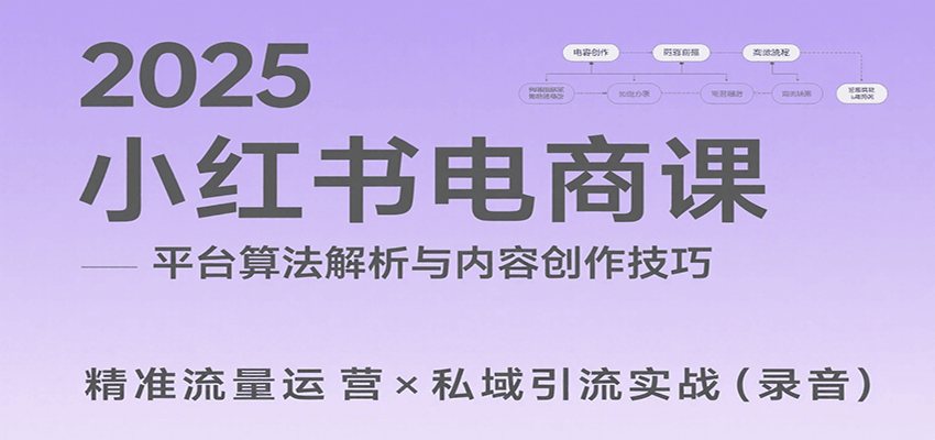 2025小红书电商课：解析算法，创作高转化内容，助力卖家获取流量实现变现(录音)-木白网创