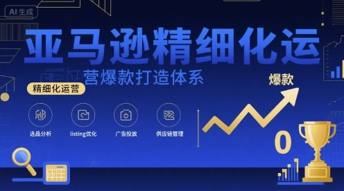 亚马逊精细化运营爆款打造体系，视频课+全套资料文档-木白网创