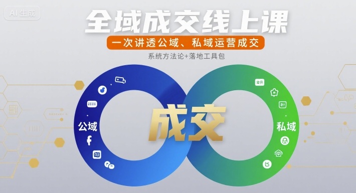 全域成交线上课，一次讲透公域、私域运营成交-木白网创