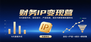 财务IP变现营：9大变现方式、定位设计、产品包装，成交与群发售批量转化-木白网创