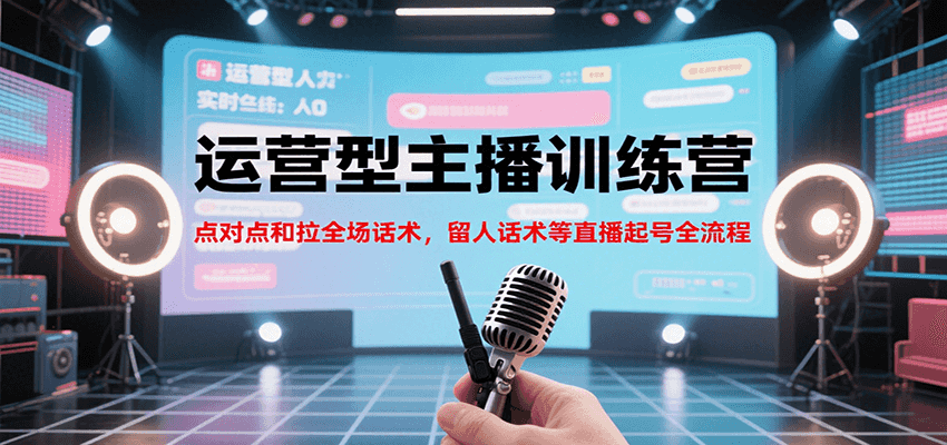 运营型主播训练营，点对点和拉全场话术，留人话术等直播起号全流程(更新8月)-木白网创