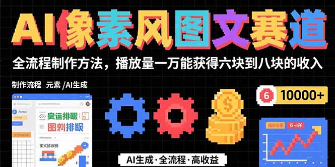 AI像素风图文赛道：全流程制作方法，播放量一万能获得6块到8块的收入-木白网创