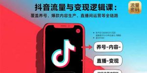 抖音流量与变现逻辑课：覆盖养号、爆款内容生产、直播间运营等全链路-木白网创