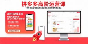 拼多多高阶运营课：7天开店流程/链接上架/选品策略/爆款打造与持续增长-木白网创