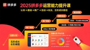 2025拼多多运营能力提升课：认知→基础→推广→活动→玩法，五阶成长路径-木白网创