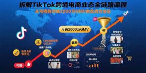 拆解TikTok跨境电商业态全链路课程：从亏损到月销2000万GMV的实战方法论-木白网创