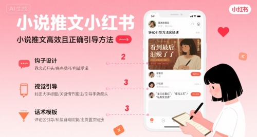 小说推文小红书高转化引导方法实操课，小说推文高效且正确引导方法-木白网创