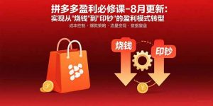 拼多多盈利必修课-8月更新：突破运营瓶颈 实现从烧钱到印钞的盈利模式转型-木白网创