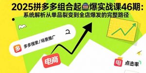 2025拼多多组合起爆实战课46期：系统解析从单品裂变到全店爆发的完整路径-木白网创