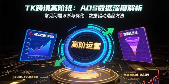 TK跨境高阶班：ADS数据深度解析，常见问题诊断与优化，数据驱动选品方法-木白网创