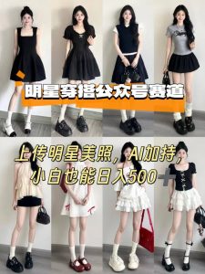 公众号明星穿搭赛道，上传明星美照，AI加持，小白也能日入5张-木白网创