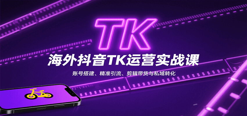 海外抖音TK运营实战课：账号搭建、精准引流、剪辑带货与私域转化-木白网创