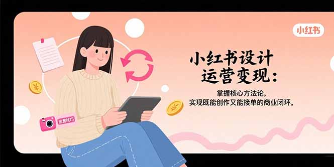 小红书设计运营变现：掌握核心方法论，实现既能创作又能接单的商业闭环-木白网创