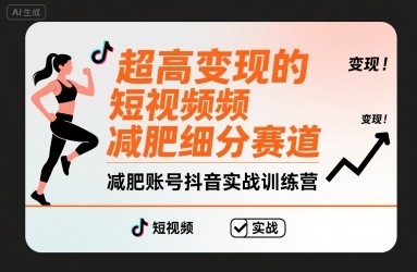 超高变现的短视频减肥细分赛道，减肥账号抖音实战训练营-木白网创