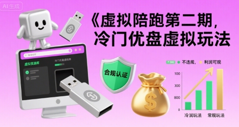 虚拟陪跑第二期，冷门优盘虚拟玩法，不违规，利润可观-木白网创