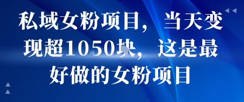 私域女粉项目，当天变现超1k，这是最好做的女粉项目，可放大操作-木白网创