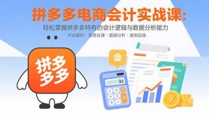 拼多多电商会计实战课：轻松掌握拼多多特有的会计逻辑与数据分析能力-木白网创