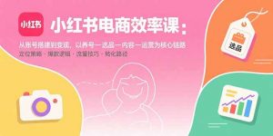 小红书电商效率课：从账号搭建到变现，以养号-选品-内容-运营为核心链路-木白网创