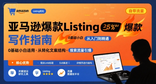 亚马逊爆款Listing写作方法，亚马逊0基础小白也能写爆款自带流量的Listing-木白网创