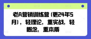 老A营销训练营(更25年8月)，轻理论，重实战，轻概念，重本质-木白网创