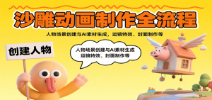 沙雕动画制作全流程：人物场景创建与AI素材生成，运镜特效、封面制作等-木白网创