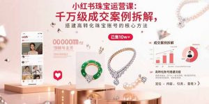 小红书珠宝运营课：千万级成交案例拆解，搭建高转化珠宝账号的核心方法-木白网创