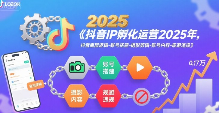 抖音IP孵化运营2025年，抖音底层逻辑-账号搭建-摄影剪辑-账号内容-规避违规-木白网创