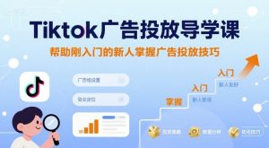 Tiktok广告投放导学课，帮助刚入门的新人掌握广告投放技巧-木白网创