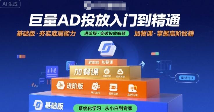 巨量AD投放入门到精通，基础版+进阶版+加餐课-木白网创
