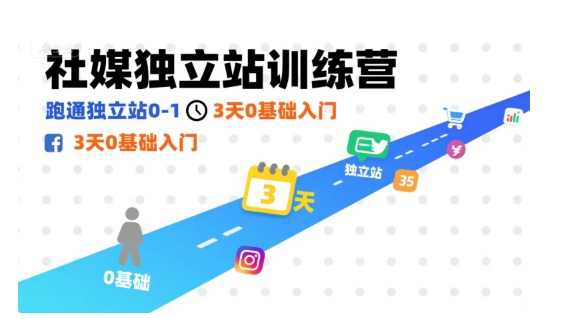 社媒独立站训练营，跑通独立站0-1，3天0基础入门-木白网创