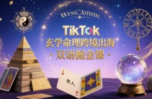 TikTok玄学命理跨境出海双语掘金课，手把手教你用命理知识精准直击海外用户痛点-木白网创