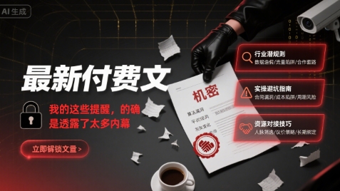 最新付费文：我的这些提醒，的确是透露了太多内幕-木白网创