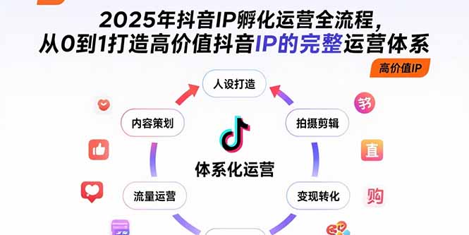 2025年抖音IP孵化运营全流程，从0到1打造高价值抖音IP的完整运营体系-木白网创