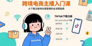 跨境电商主播入门课，TikTok下载注册，支付工具配置，社媒账号管理全流程-木白网创