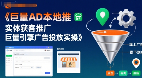 巨量AD本地推实体获客推广，巨量引擎广告投放实操-木白网创