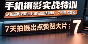 手机摄影实战特训，从拍摄到后期出片的完整技能链，7天拍出点赞大片-木白网创
