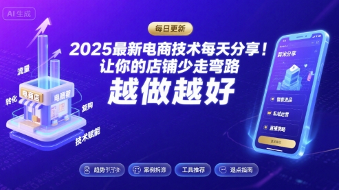 2025最新电商技术每天分享，让你的店铺少走弯路，越做越好(更新9月)-木白网创