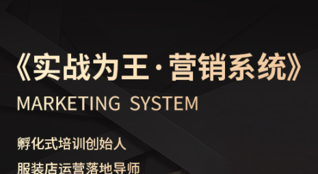 老杨·服装老板必修课《实战为王-营销系统》实现业绩被动式增长-木白网创