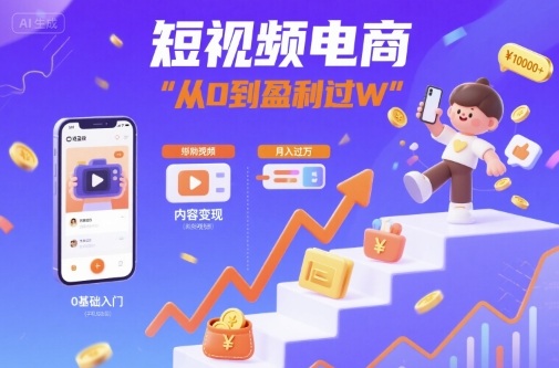 短视频电商：短视频变现从0到盈利过W-木白网创